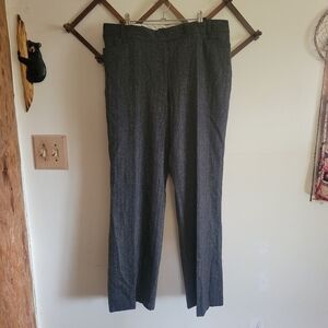 Talbots Wool Blend Trouser Pant Signature Flare Lined Gray Large 10